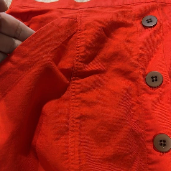 Women's Universal Thread Red Button Front Linen Blend Pencil Skirt Pockets Large - Picture 3 of 6